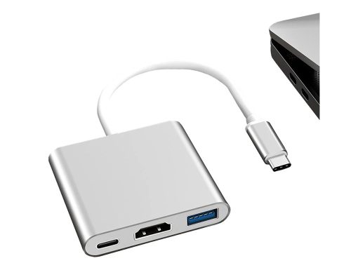 Type-C – HDMI 4K átalakító és USB 3.0 elosztó hub, 3 az 1 ben