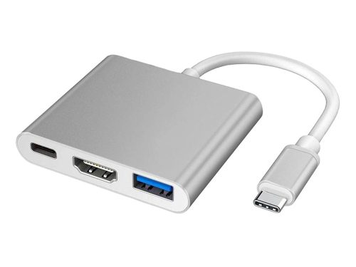 Type-C – HDMI 4K átalakító és USB 3.0 elosztó hub, 3 az 1 ben