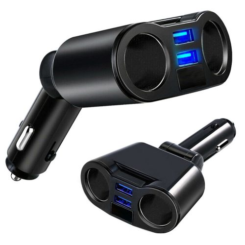 Szivargyújtó elosztó töltő 2 usb