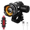 CREE XM-L T6 LED Kerékpár Lámpa Szett – USB-ről Tölthető Első és Hátsó Világítás