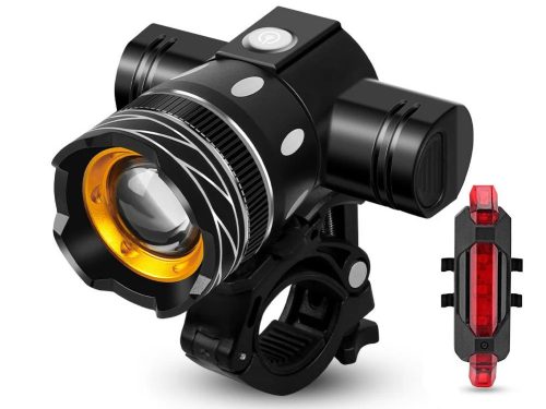 CREE XM-L T6 LED Kerékpár Lámpa Szett – USB-ről Tölthető Első és Hátsó Világítás