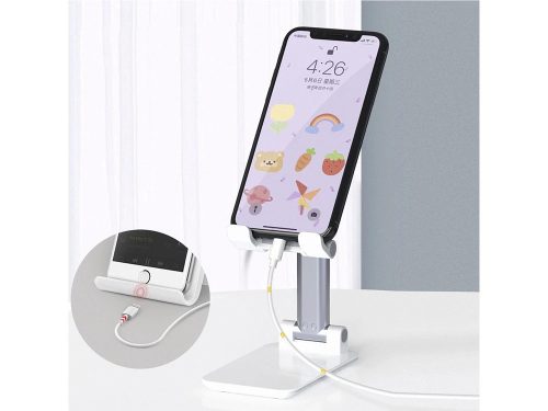 Összecsukható asztali telefon állvány tablet tartó, fehér