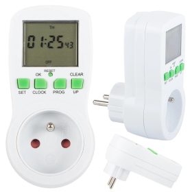 Időzítő kapcsoló aljzat digitális lcd kijelzővel