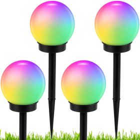 Napelemes RGB színes gömb lámpa készlet 10 cm, 4 db