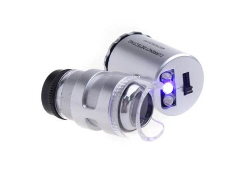 60x-os ékszerész nagyító LED és UV fénnyel, precíziós munkákhoz