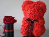 Rózsaszirmos mackó fekete szalaggal díszdobozban 24 cm