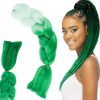 Zöld fehér Ombre Szintetikus Póthaj Afro és Holland Fonáshoz – 60 cm 