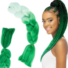   Zöld fehér Ombre Szintetikus Póthaj Afro és Holland Fonáshoz – 60 cm 