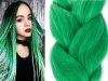 Zöld fehér Ombre Szintetikus Póthaj Afro és Holland Fonáshoz – 60 cm 