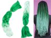 Zöld fehér Ombre Szintetikus Póthaj Afro és Holland Fonáshoz – 60 cm 