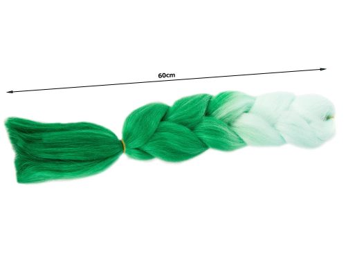 Zöld fehér Ombre Szintetikus Póthaj Afro és Holland Fonáshoz – 60 cm 