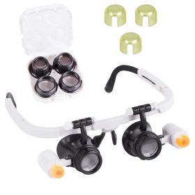   Órás nagyítószemüveg 6 cserélhető lencsével, 6×, 10×, 25×, 2 LED