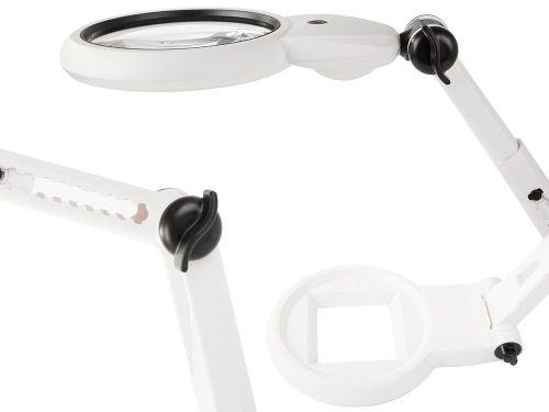 Asztali nagyító 8× és 12× nagyítással, 18 LED, USB-tápellátás