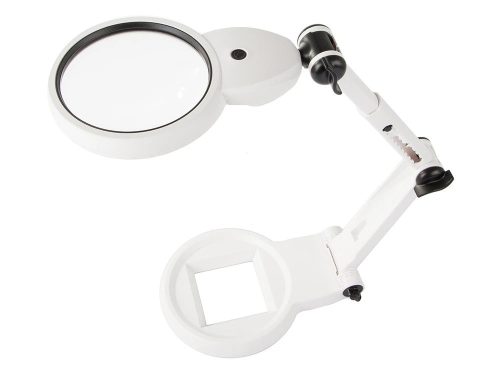 Asztali nagyító 8× és 12× nagyítással, 18 LED, USB-tápellátás