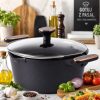 Tapadásmentes lábas fedővel 4.55l, Indukciós és gáztűzhelyekhez