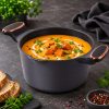Tapadásmentes lábas fedővel 4.55l, Indukciós és gáztűzhelyekhez