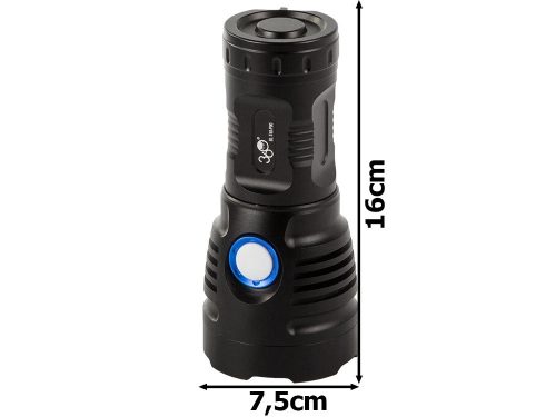 Bailong T48 zseblámpa XHP90 és COB LED-del, USB-C töltéssel