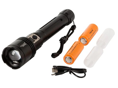 Bailong P221 zoom zseblámpa XHP160 LED-del és USB-C töltéssel