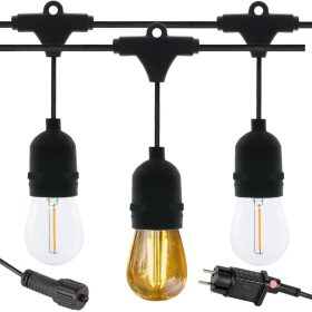 Kerti fényfüzér 10 led e27, 10m, meleg fehér, toldható
