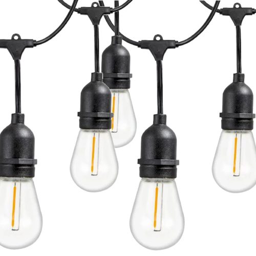 Kerti fényfüzér 10 led e27, 10m, meleg fehér, toldható