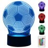 LED 3d foci éjszakai lámpa, RGB állítható színek + távirányító