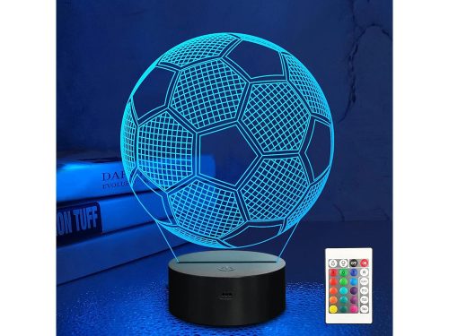 LED 3d foci éjszakai lámpa, RGB állítható színek + távirányító