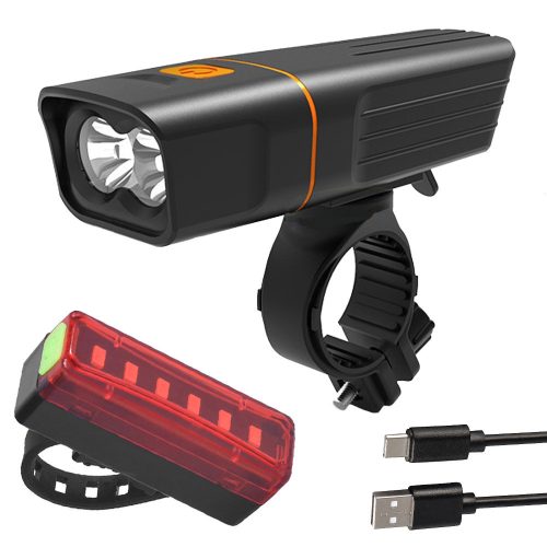 Kerékpár lámpa készlet első, hátsó led lámpa USB