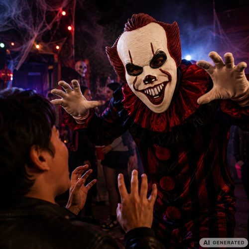 Pennywise stílusú Halloween bohócmaszk