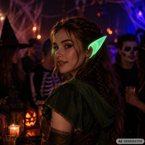 Fluoreszkáló Szilikon tünde fülek, jelmez bálra, cosplay jelmezhez