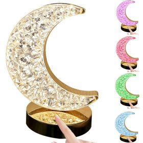 Asztali hold kristály led lámpa, rgb, usb