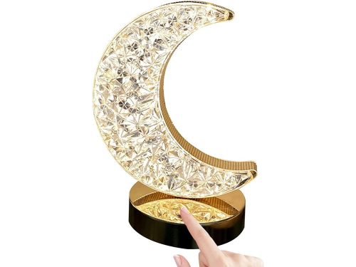 Asztali hold kristály led lámpa, rgb, usb