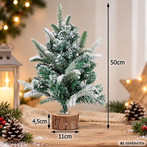Mü havas karácsonyfa asztali dekoráció, 50 cm