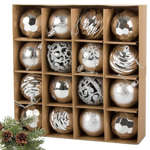 Choinka bombák choinka 6cm 16 db-os készlet bombák díszítés ünnepei ünnepei designs