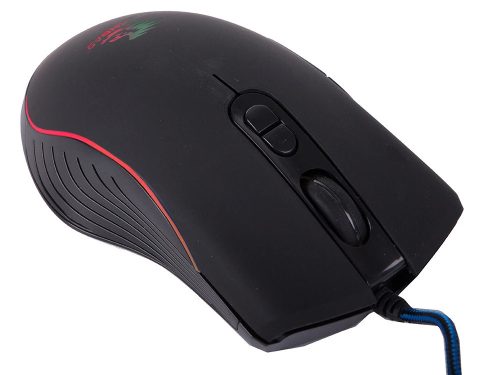 Vezetékes optikai egér RGB háttérvilágítással, fekete