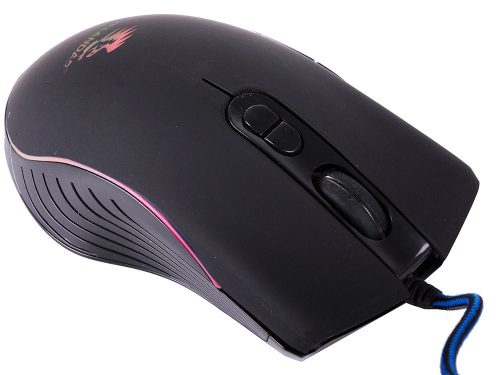 Vezetékes optikai egér RGB háttérvilágítással, fekete