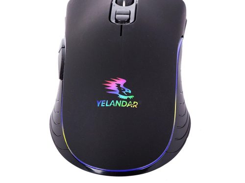 Vezetékes optikai egér RGB háttérvilágítással, fekete