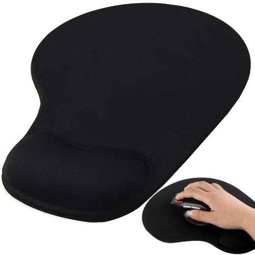 Memóriahabos ergonomikus gél egérpad csuklótámasszal - Fekete 
