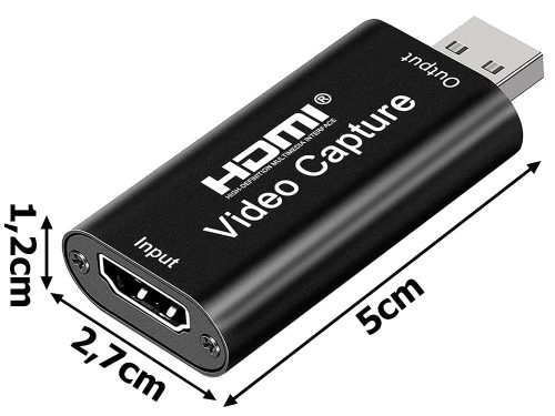 HDMI Videorögzítő Adapter Élő Streameléshez - USB Video Capture Kártya 4K / 1080p