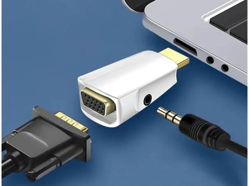 HDMI-VGA konverter hangkimenettel – Laptop összekötése monitorral, projektorral
