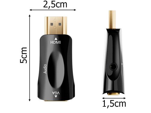HDMI-VGA konverter hangkimenettel – Laptop összekötése monitorral, projektorral