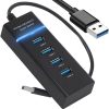 Hub usb 3.0 elosztó 4 portos adapter, fekete 