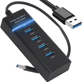 Hub usb 3.0 elosztó 4 portos adapter, fekete 