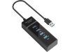 Hub usb 3.0 elosztó 4 portos adapter, fekete 