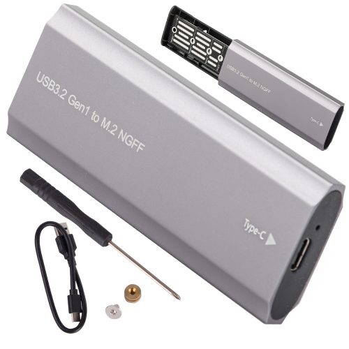 Hordozható külső Hdd adapter sata ngff usb 3.1, typ-c 