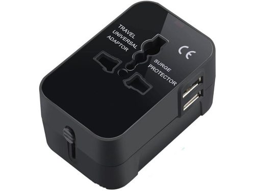 Univerzális utazási hálózati adapter – USA, EU, AUS átalakító 2x USB-vel