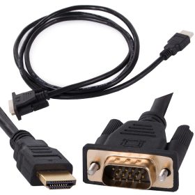 HDMI - VGA átalakító kábel 1.3m Full HD, 1080p, fekete
