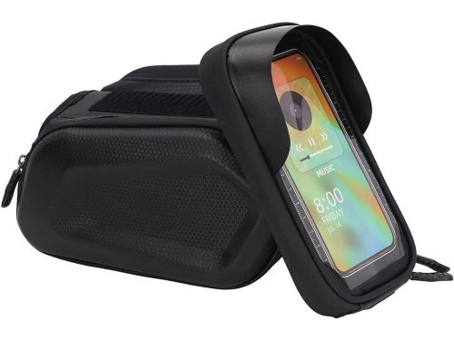 Vízálló kerékpár vázra rögzíthető táska telefon tartóval