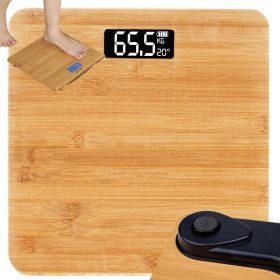   Elektronikus bambusz digitális személymérleg lcd kijelzővel, 180kg teherbírás
