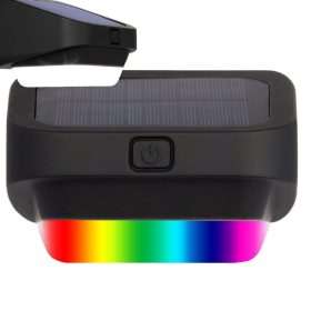   Napkollektoros kerti led fény rgb lépcsőre, teraszra, kerítésre, szürkület érzékelővel