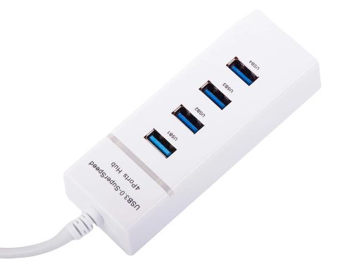 Hub usb 3.0 elosztó 4 portos adapter, fehér 